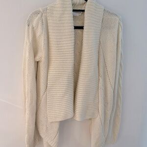 To the Max cream cableknit shawl sweater size L